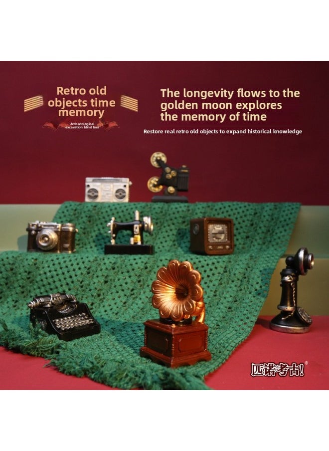 Pinuo Time Memory Archaeological Mining Retro Old Objects Handmade Children's Blind Box Toy Boys And Girls Gift Treasure Hunting-Color:[On-site Version Without Color Box Without Tools] Time Memory-random One