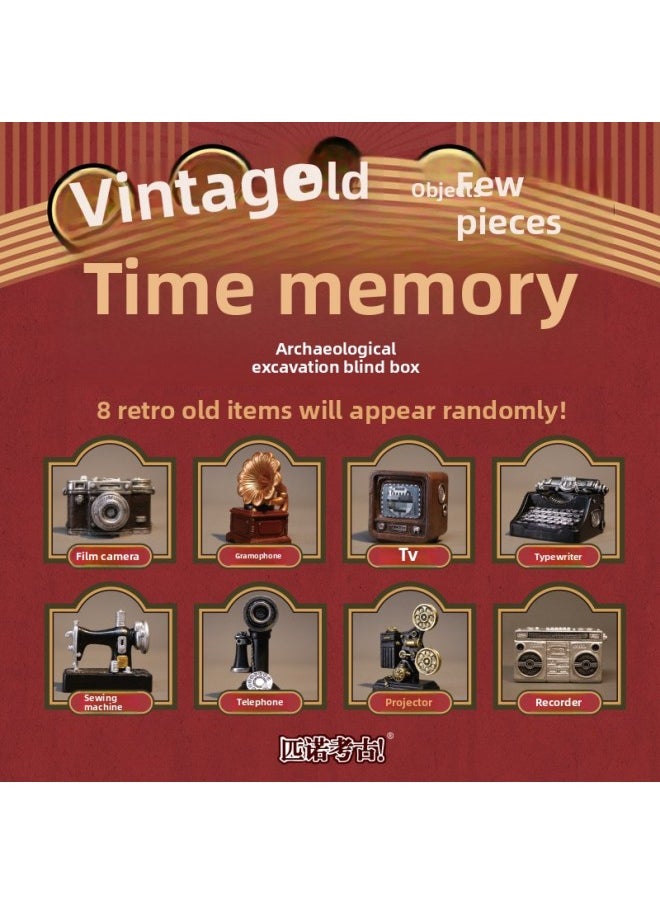 Pinuo Time Memory Archaeological Mining Retro Old Objects Handmade Children's Blind Box Toy Boys And Girls Gift Treasure Hunting-Color:[On-site Version Without Color Box Without Tools] Time Memory-random One