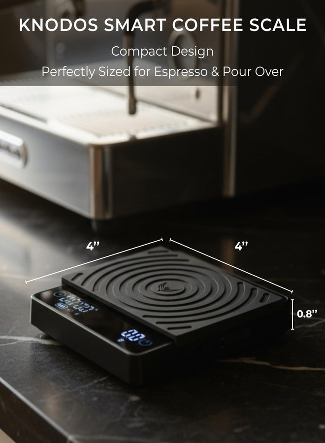 KNODOS Smart Coffee Scale - Easy Use Digital Espresso Scale with Timer, Auto Tare & Flow Rate Indicator - Compact Rechargeable Weight Scale for Drip Coffee, Pour Over & Matcha - Image 3