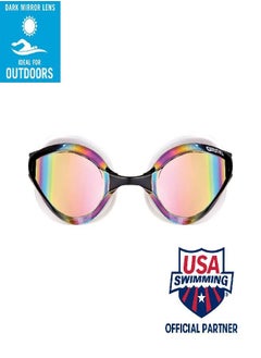 arena Arena Python Racing Swim Goggles for Men and Women, UV Protection, Anti-Fog, Dual Strap, Mirror Lens, Copper/White  - Image 2