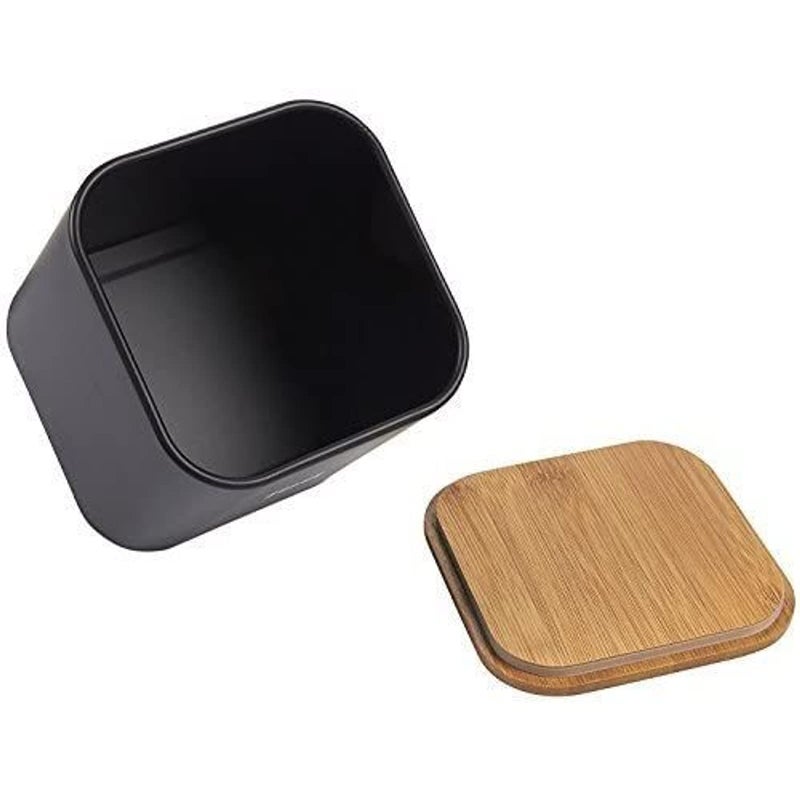 Juvale Coffee Tea Sugar Container Set - Black Iron Square, 3 Pack, 48 oz Each - Coffee Bean Storage & Sugar Storage - Countertop Kitchen Canisters with Tight Seal Lids - Image 5