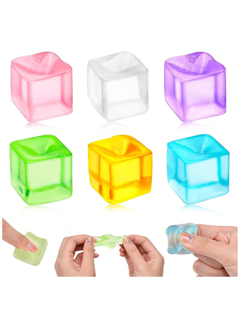 KASTWAVE Ice Cube Stress Ball, Simulated Summer Ice Block Stress Relief Balls, Squeezy Sensory Cubes Toys, Soft Squishy Ball Hand Grip Pressure Ball, 25 Pcs - Image 1