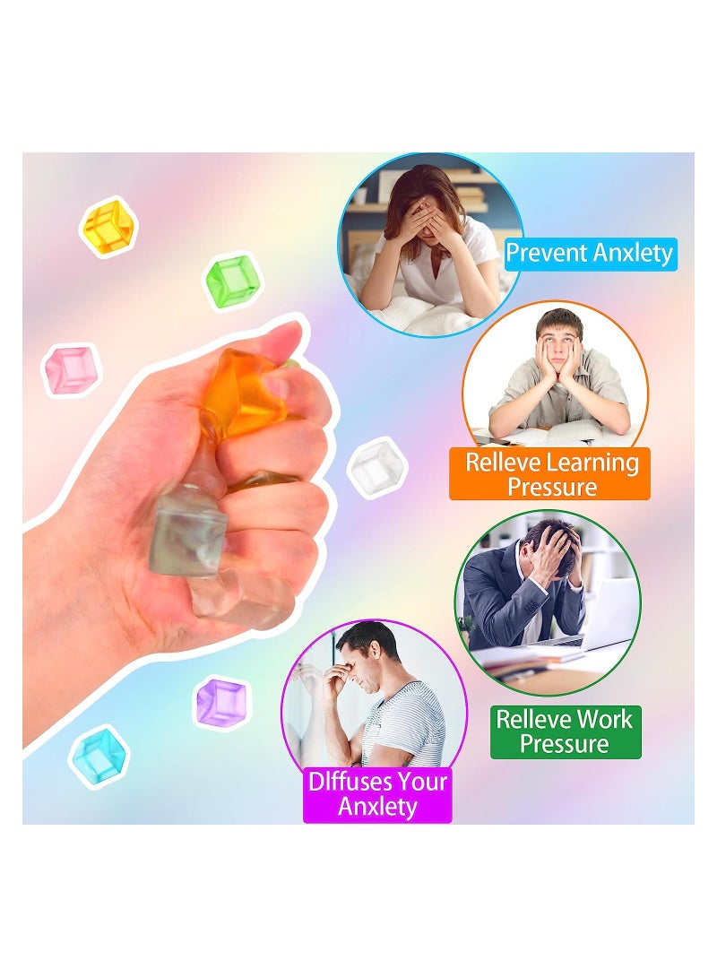 KASTWAVE Ice Cube Stress Ball, Simulated Summer Ice Block Stress Relief Balls, Squeezy Sensory Cubes Toys, Soft Squishy Ball Hand Grip Pressure Ball, 25 Pcs - Image 2