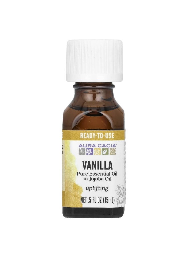 Aura Cacia Aura Cacia, Pure Essential Oil In Jojoba Oil, Vanilla, 0.5 fl oz (15 ml)  - Image 1