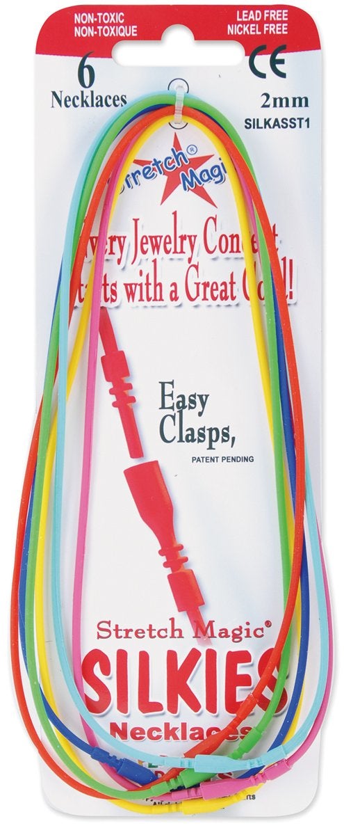 Pepperell Stretch Magic Silkies Necklaces 2mm 6/Pkg-Primary (Packaging may vary) - Image 1