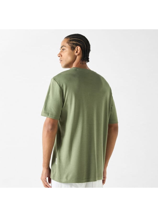 Lee Cooper - Lee Cooper Logo Print Crew Neck T-shirt with Short Sleeves - Image 1