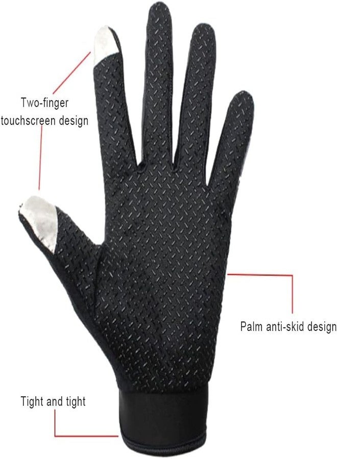 Peeruka Full Finger Bike Riding Gloves for Men & Women, Touchscreen Compatible Motorcycle Gloves for Bike Riding, Durable and Breathable Outdoor Sports Gloves, Nylon (Red) - Image 2