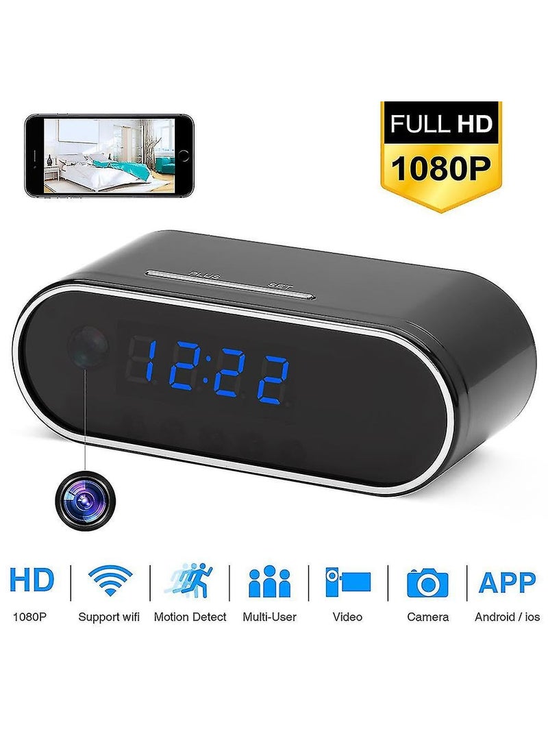 TECHNOVIEW TECHNOVIEW 1080p Full HD WiFi Table Clock Security Camera Audio and Video Recording Motion Detection Low Light Vision Indoor Security Camera for Home Office  - Image 2