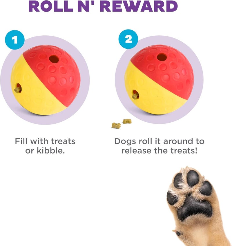 اوتورد هاوند Outward Hound by Nina Ottosson Treat Tumble Interactive Puzzle Ball Dog Toy, Level 1 Beginner, Pink, Large - Image 4