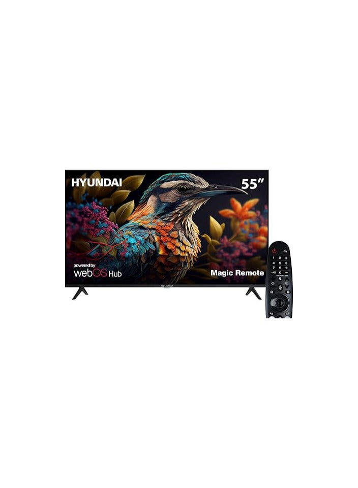 HYUNDAI Hyundai 55 Inch Frameless WebOS 4K UHD Smart LED TV with Built in Receiver, Black  - Image 2