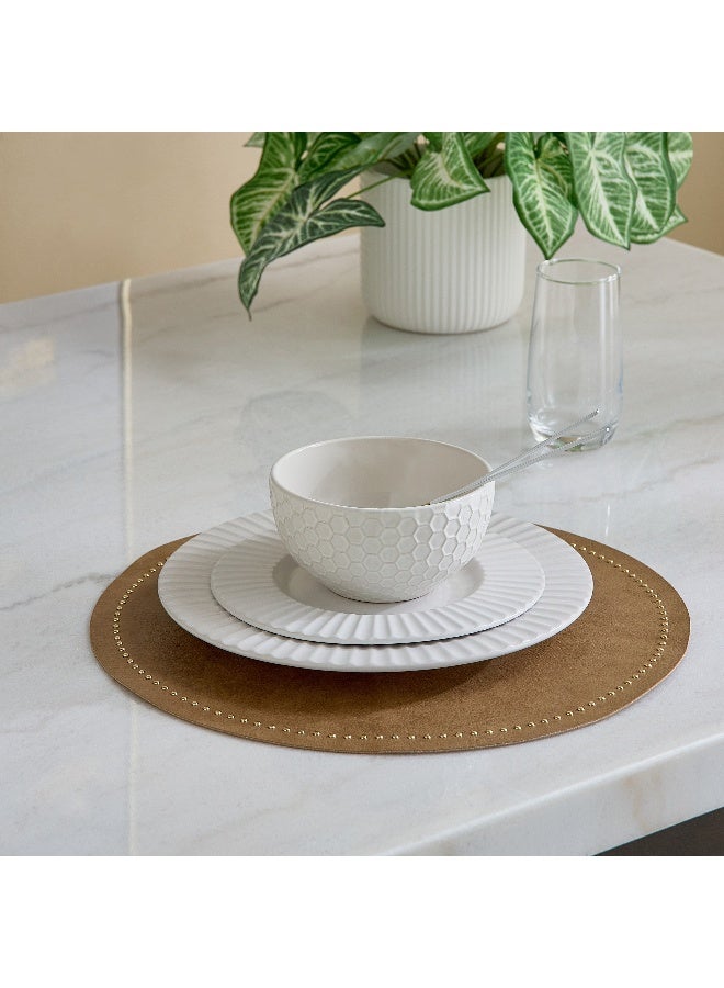 Home Box Studded Round Placemat - Brown - 37.5 cm - Image 3