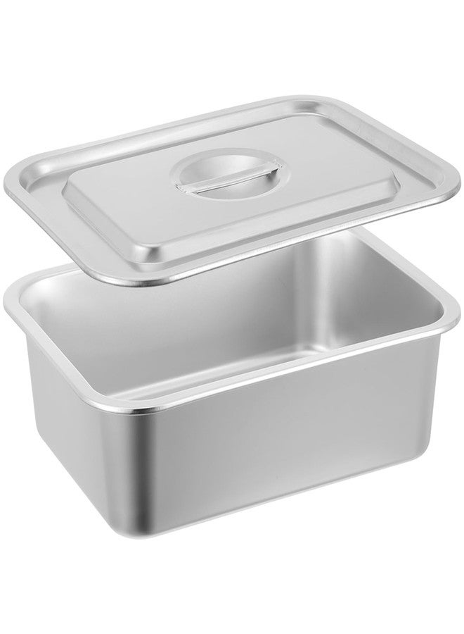 CODOHI 4 Inch Extra Deep Lasagna Baking Pan with Lid, 10.6x14.1 Inch 304 Stainless Steel Large Baking Dish Tray for Oven, Thick Metal Roasting Pan for Casserole Brownie Turkey, Silver - Image 1