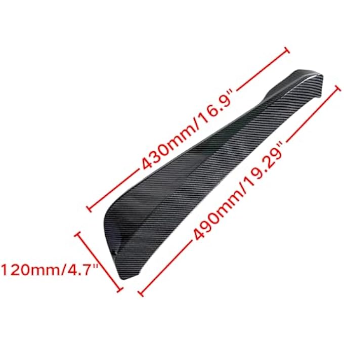 idain Pair of Rear Bumper Diffuser,Car Side Skirt Lip Splitter Canard Protector Universal Bumper Lip Body Kit (Black) - Image 2