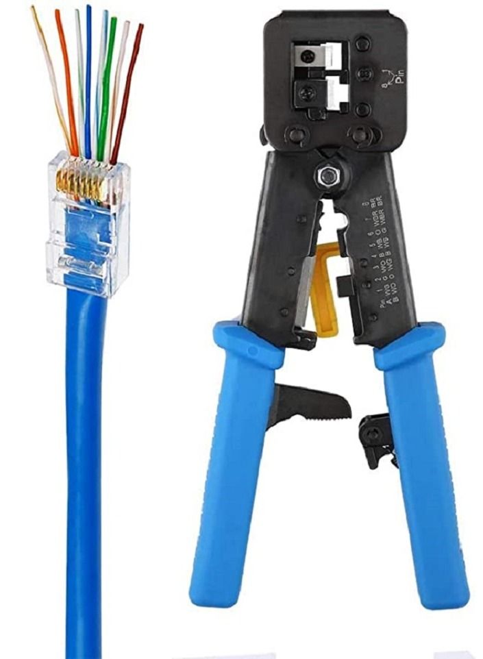 RJ45 Crimp Tool Pass Through Modular CAT6 Cat5e Cat5 - Image 3