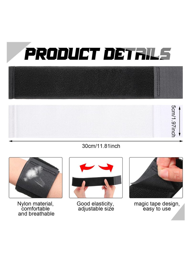 Y&D Soccer Shin Guard Straps, Anti Slip Stays Legging Holders, Football Socks Fixed Straps for Sports Kicking Ball Running Cycling Youth Adults, Black and White (12 Pcs) - Image 3
