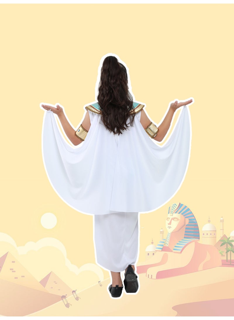 Pharaoh and Cleopatra Cosplay Costumes - Halloween Egyptian-themed Children's Prince and Princess Outfits (Ages 11-14) - Image 2