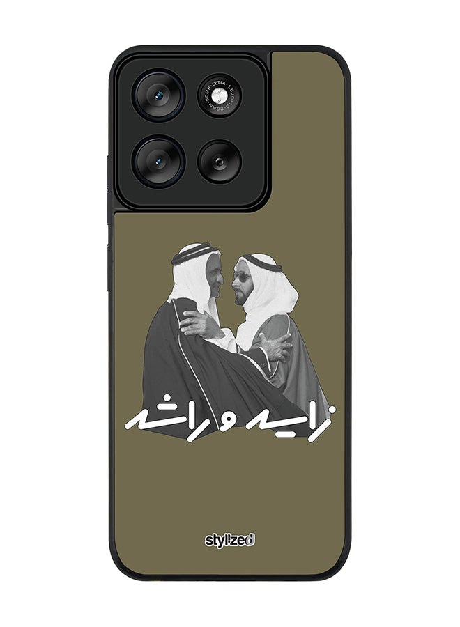 Stylizedd For Motorola Moto G56 Case,Slim fit Camera Protection, Shockproof Thin Phone cover  - Sheikh Zayed And Sheikh Rashid Crocodile Green - Image 1