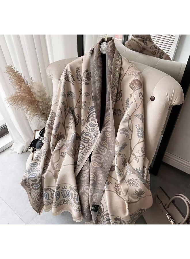 تشيندا شال كشمير ثنائي اللون 60*185 سم عشاء عباية مع دفء غرفة مكيفة مكتب منزلي متعدد الأغراض - Image 2