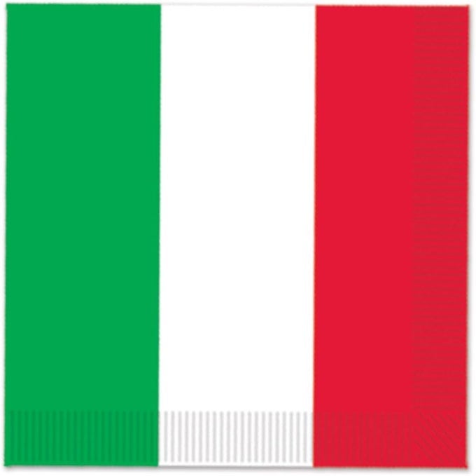 RED WHITE GREEN BEVERAGE NAPKINS
