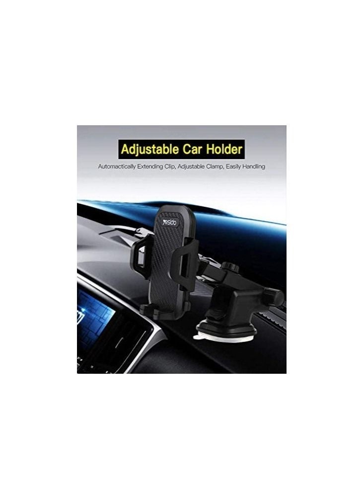 Yesido C23 Universal Car Mobile Holder Adjustable Automatic Clip Stand Dashboard Windshield GPS Car Mount Bracket - Image 2