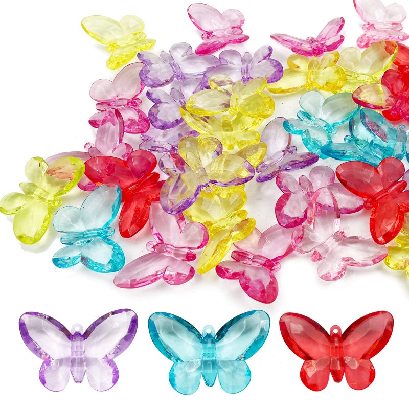 LYFJXX Acrylic Gems Crystals Assorted Color Cartoon Butterfly for Vase FillersTable Scatter Party Favor Wedding Decoration Table Vase Centerpiece DIY Arts Crafts PendantsButterfly