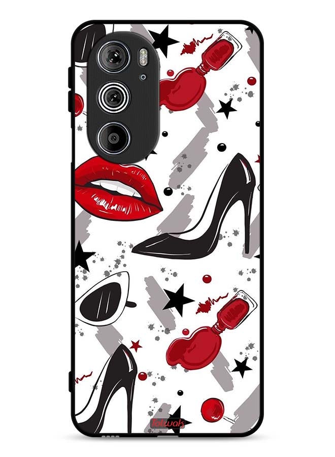 Tolwak Motorola Edge 30 Pro Protective Case Cover Lipstick And Shoes Art - Image 1