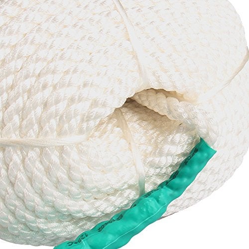 Bang4buck Super Strong 1/2 Inch x 300 Feet Three Strand Braided Boat Lines Dockline with Thimble 5850 Pound Breaking Strain Green - Image 5