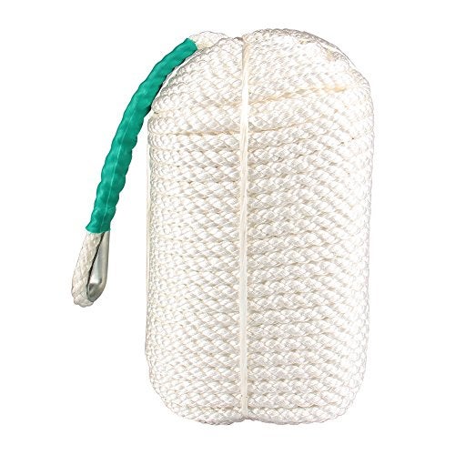 Bang4buck Super Strong 1/2 Inch x 300 Feet Three Strand Braided Boat Lines Dockline with Thimble 5850 Pound Breaking Strain Green - Image 3