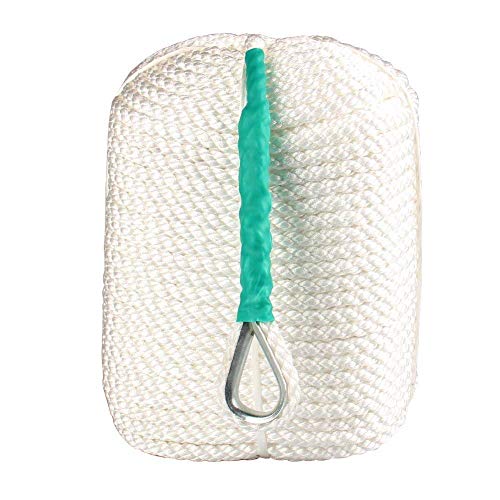 Bang4buck Super Strong 1/2 Inch x 300 Feet Three Strand Braided Boat Lines Dockline with Thimble 5850 Pound Breaking Strain Green - Image 4
