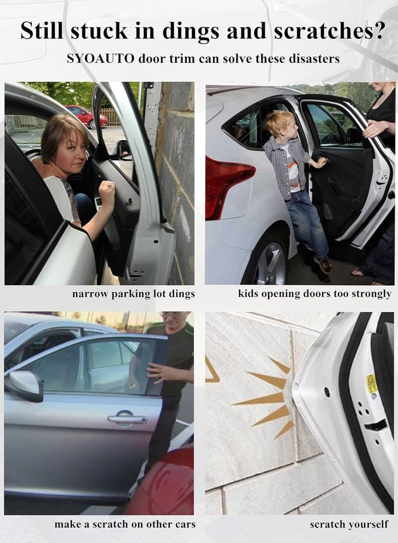 واقيات حافة باب السيارة بطول 5 أمتار، مقاس عالمي من المطاط على شكل حرف U، واقي حافة باب السيارة، واقي دخول باب السيارة باللون الأبيض - Image 5