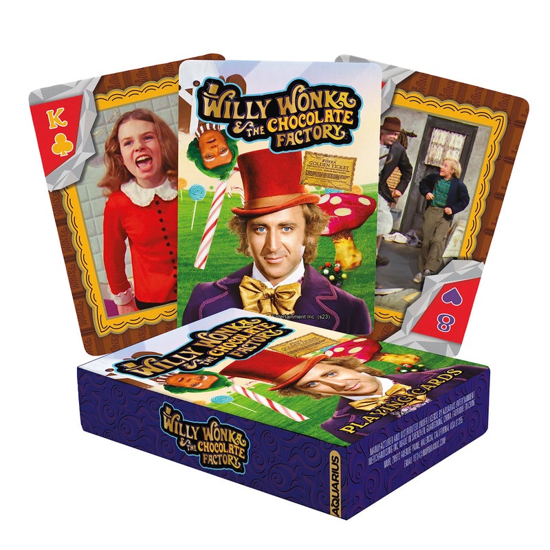 Aquarius Willy Wonka Playing Cards - Willy Wonka Themed Deck of Cards for Your Favorite Card Games - Officially Licensed Willy Wonka Merchandise & Collectibles - Image 1