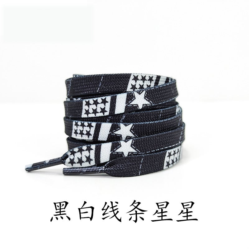 Lin Feng Black Personality Stars Cashew Flowers Joker Vance Canvas Shoes Casual Shoes Sneaker Shoes Shoes Shoelaces - Image 1
