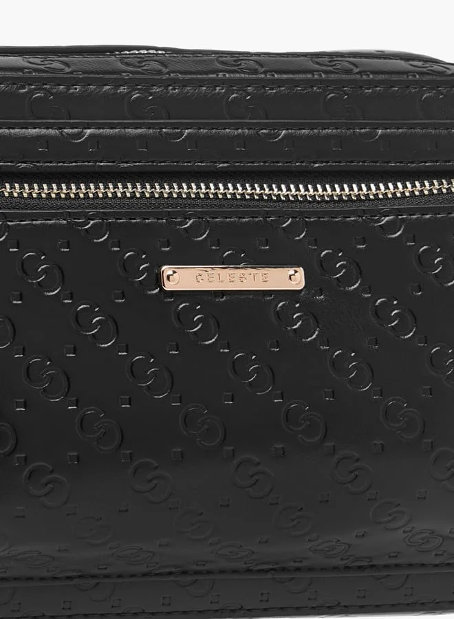 Celeste Women Monogram Embossed Crossbody Bag with Detachable Strap
