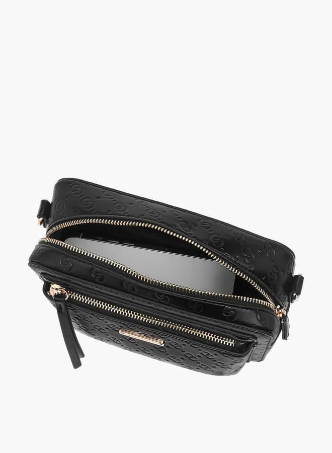 Celeste Women Monogram Embossed Crossbody Bag with Detachable Strap
