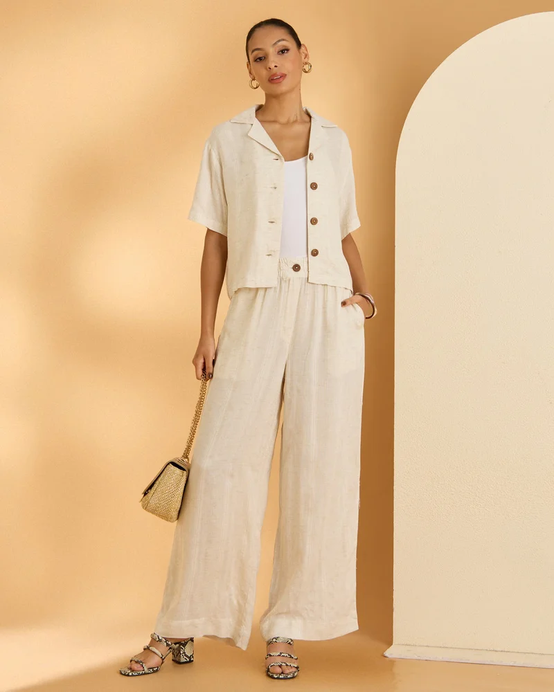 Redtag Women White Wideleg Trousers