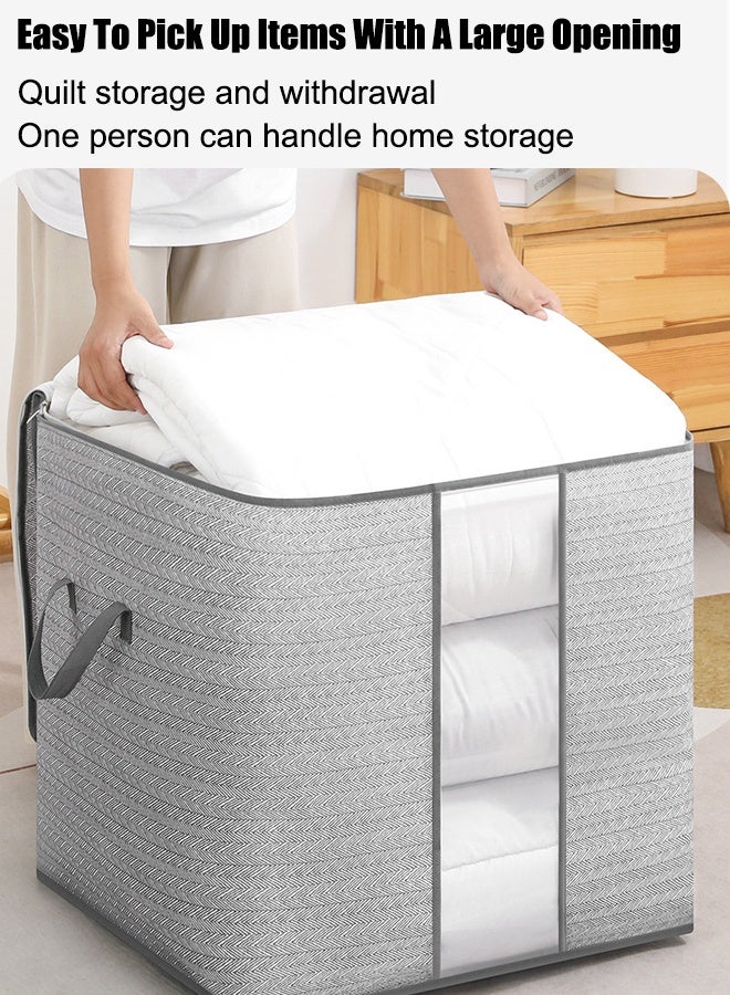 220L Clothes Storage Bags, Collapsible Closet Organizers, Large Storage Bins with Reinforced Handles, Heavy-Duty Storage Totes for Clothes, Comforters, Blankets & Pillows - Image 4