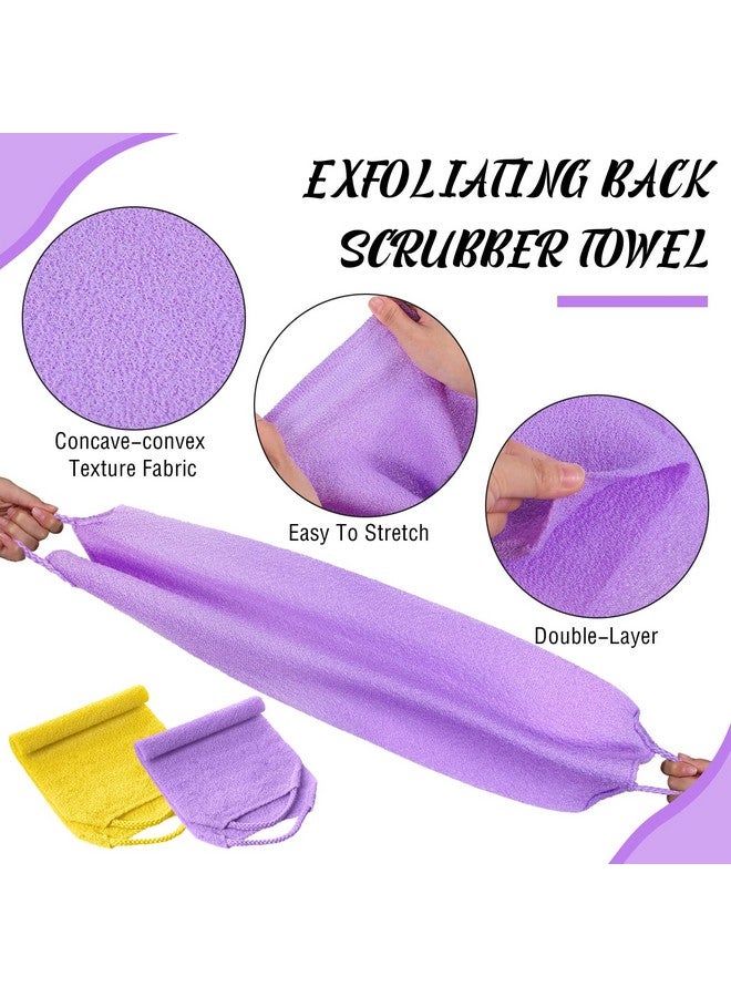 Lounsweer 5 Pcs Back Scrubber For Shower Exfoliating Body Scrubber Exfoliating With Handles Washcloth Towel Pull Strap Shower Scrubber For Body Cleans Skin Massages For Women Men One Size - Image 4