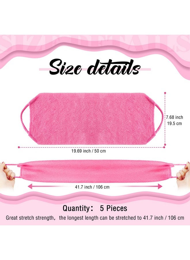 Lounsweer 5 Pcs Back Scrubber For Shower Exfoliating Body Scrubber Exfoliating With Handles Washcloth Towel Pull Strap Shower Scrubber For Body Cleans Skin Massages For Women Men One Size - Image 3