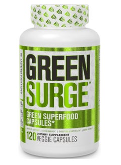 Green Surge Green Superfood Capsules Keto Friendly Greens Supplement W/Spirulina Wheat & Barley Grass Organic Greens Plus Probiotics & Digestive Enzymes 120 Veggie Pills