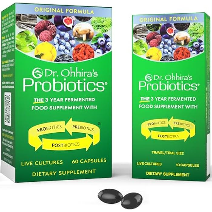 essential formulas Dr. Ohhira's Probiotics, Original Formula, 60 Caps with Bonus 10 Capsule Travel Pack - 13 Probiotic Strains with Prebiotics and Postbiotics - Image 1