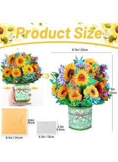 Pop Up Cards 3D Birthday Pop Up Cards Greeting Card Paper Flowers Paper Bouquet Anniversary Card Sunflower Birthday Card For Wife Card For Mom Mothers Day Card With Note Card - pzsku/ZA0CC866F6BEDB824225DZ/45/_/1740917266/6d9d5b28-a6d3-4654-935d-fe5647f70e05