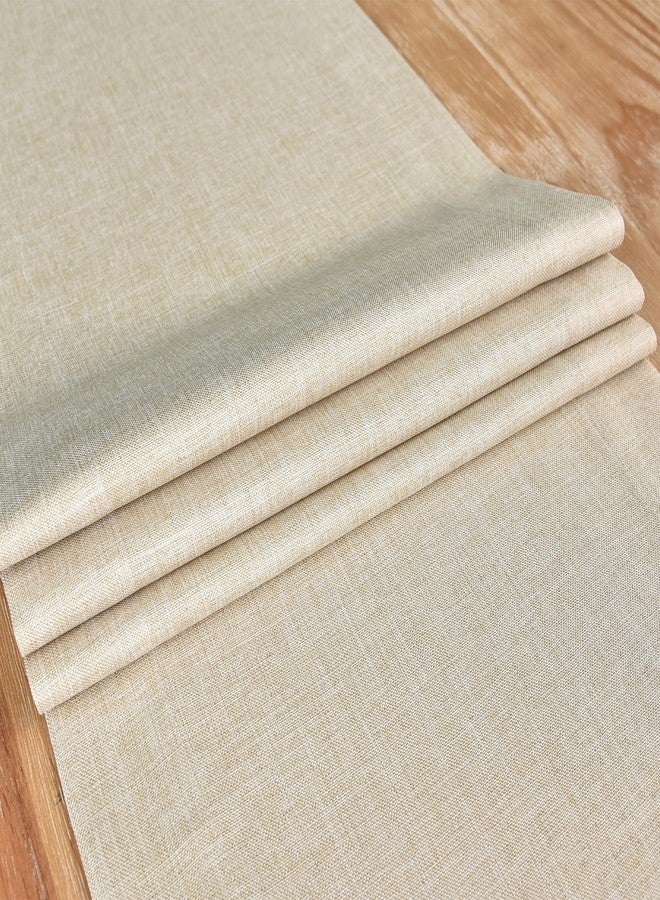 NEWISHER Farmhouse Rustic Table Runner Solid Beige Rectangular Table Runners Faux Linen Table Runner for Everyday Use Kitchen Dining Party Table 13x48 Inch - Image 5