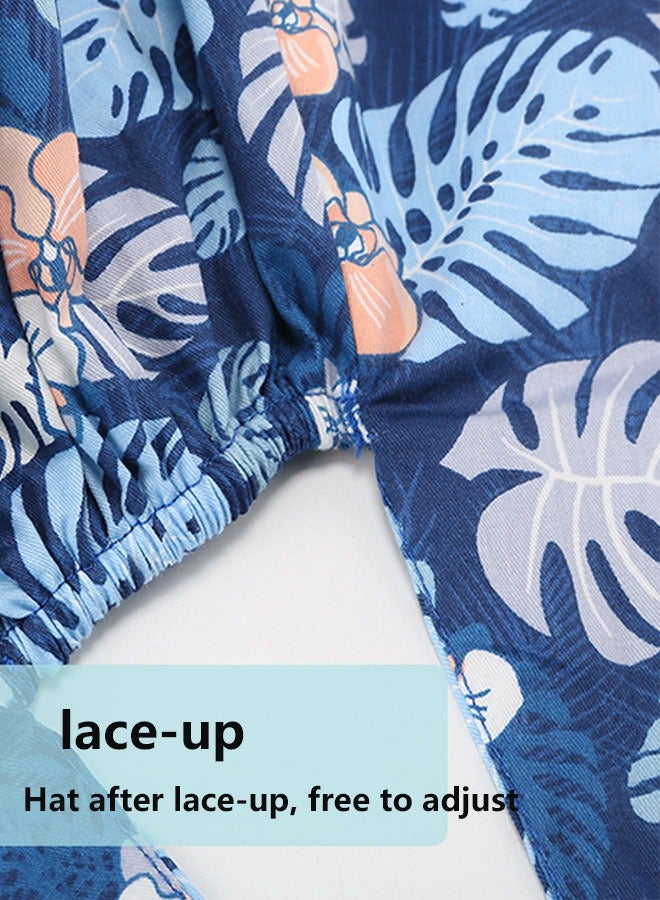 وهاواي 4 Pieces Working Cap with Button and Sweatband Adjustable Tie Back Head Cover Hats Bouffant Hats for Women Men, One Size （Printed style） - Image 3