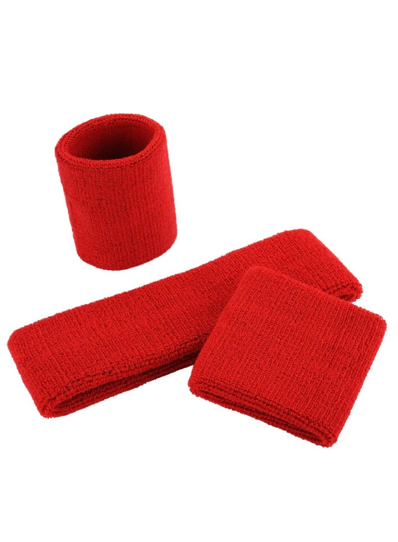 Oasisgalore Sports Sweatband Set: Terry Cloth Headband & Wristband, Moisture-Wicking & Absorbent  - Image 2