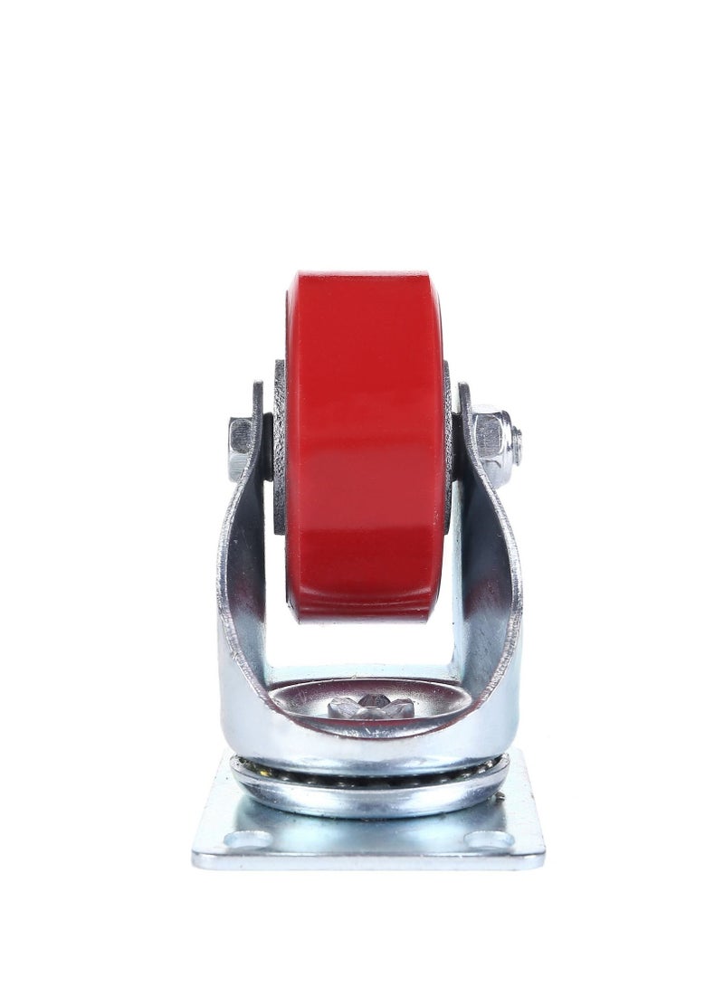 BMB tools 2-Piece 3inch Red PU Iron Caster - Swivel - Plate - Image 4