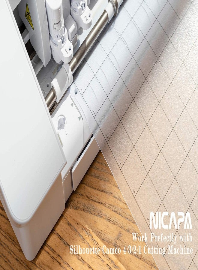 NICAPA Cutting Adhesive Non-Slip Flexible Gridded Mat for Silhouette Cameo 3/2/1 (Standard Grip,12x12in, Pack of 3) - Image 4