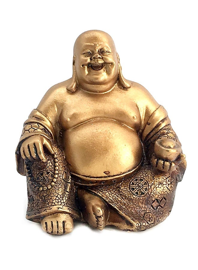 Bellaa 21770 A Golden Happy Buddha(Laughing Buddha) Feng Shui for Money and Wealths 6" Inches Copper - Image 4