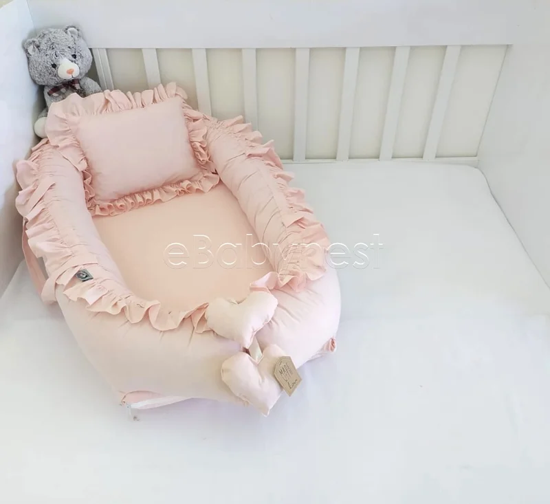 Ebabynest Plain Color Series Powder Ruffle Babynest