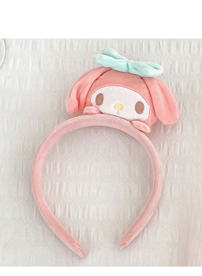 Three Piece Set — Girl's Stylish Cartoon Love Fake Two-Piece Sweater Knitted Dress Hair Hoop Handbag  - Image 3