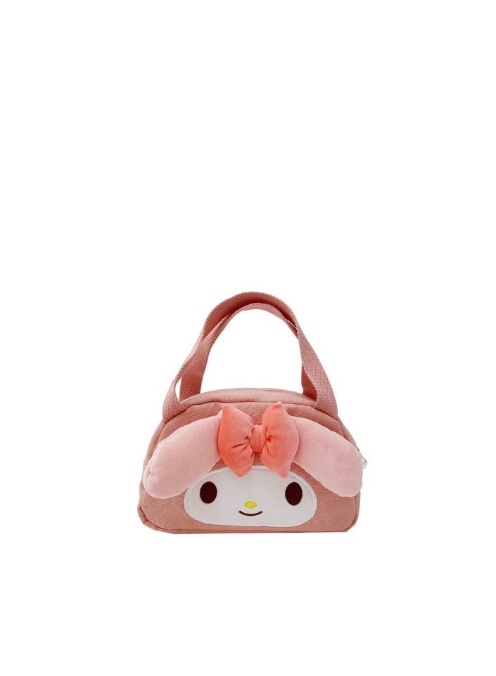 Three Piece Set — Girl's Stylish Cartoon Love Fake Two-Piece Sweater Knitted Dress Hair Hoop Handbag  - Image 4